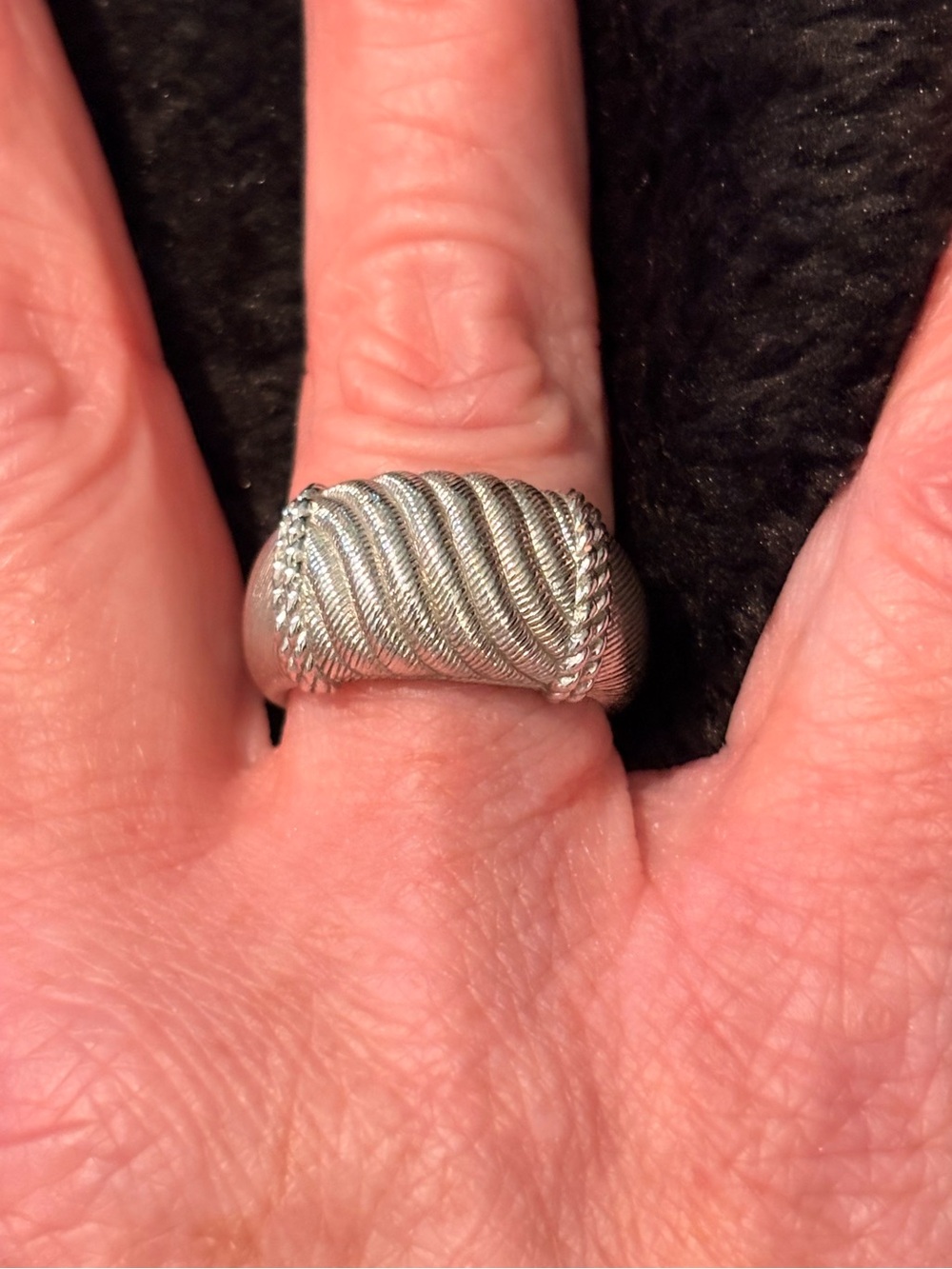 Judith Ripka Silver Twisted Rope Dome Ring
